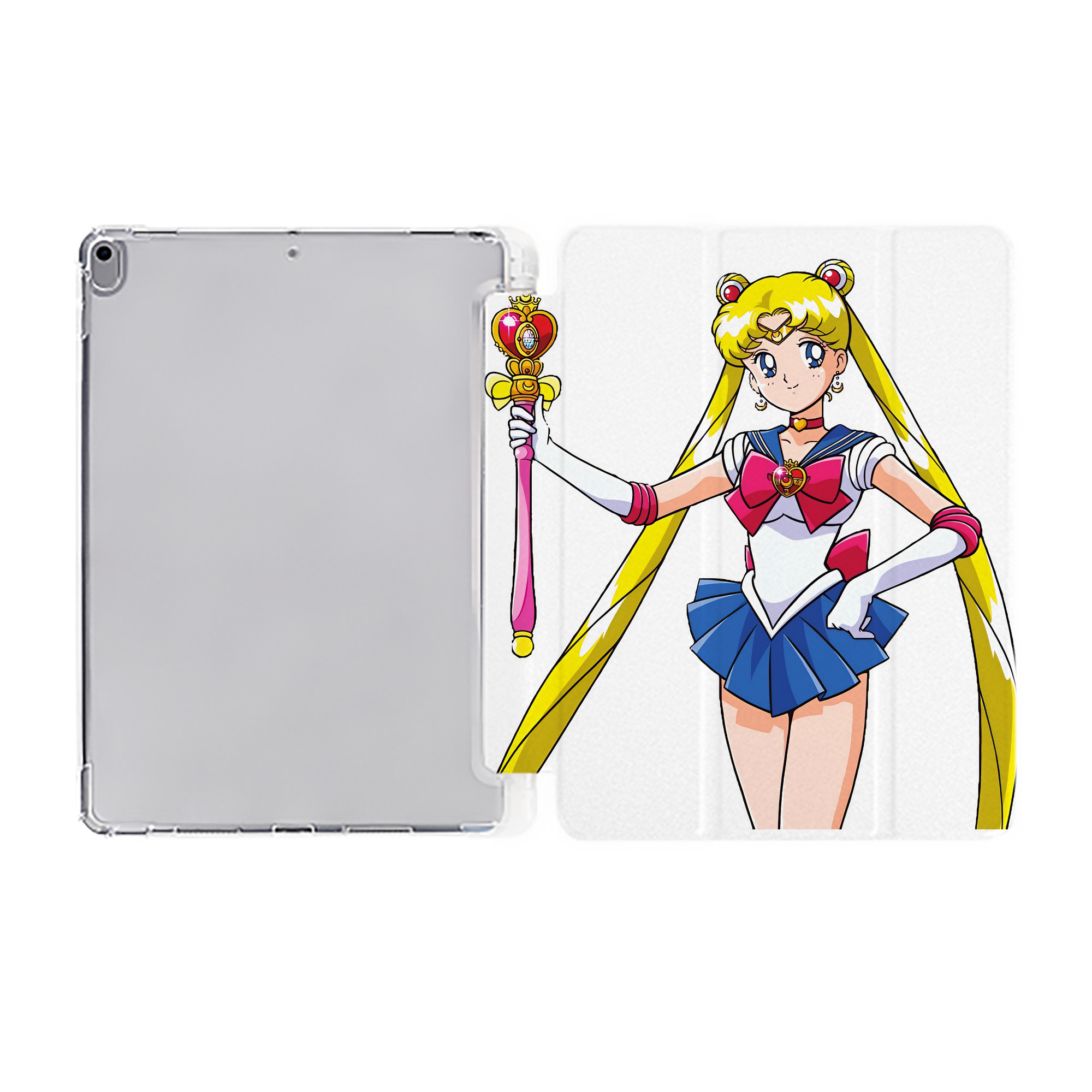 （画像用） 美少女戦士セーラームーン 月野 うさぎ つきの うさぎ Sailor Moon Tsukino Usagi IPad ケース ペン収納付き 三つ折りスタンド PUレザー×シリコン 対応機種9.5/10.5/10.9インチ